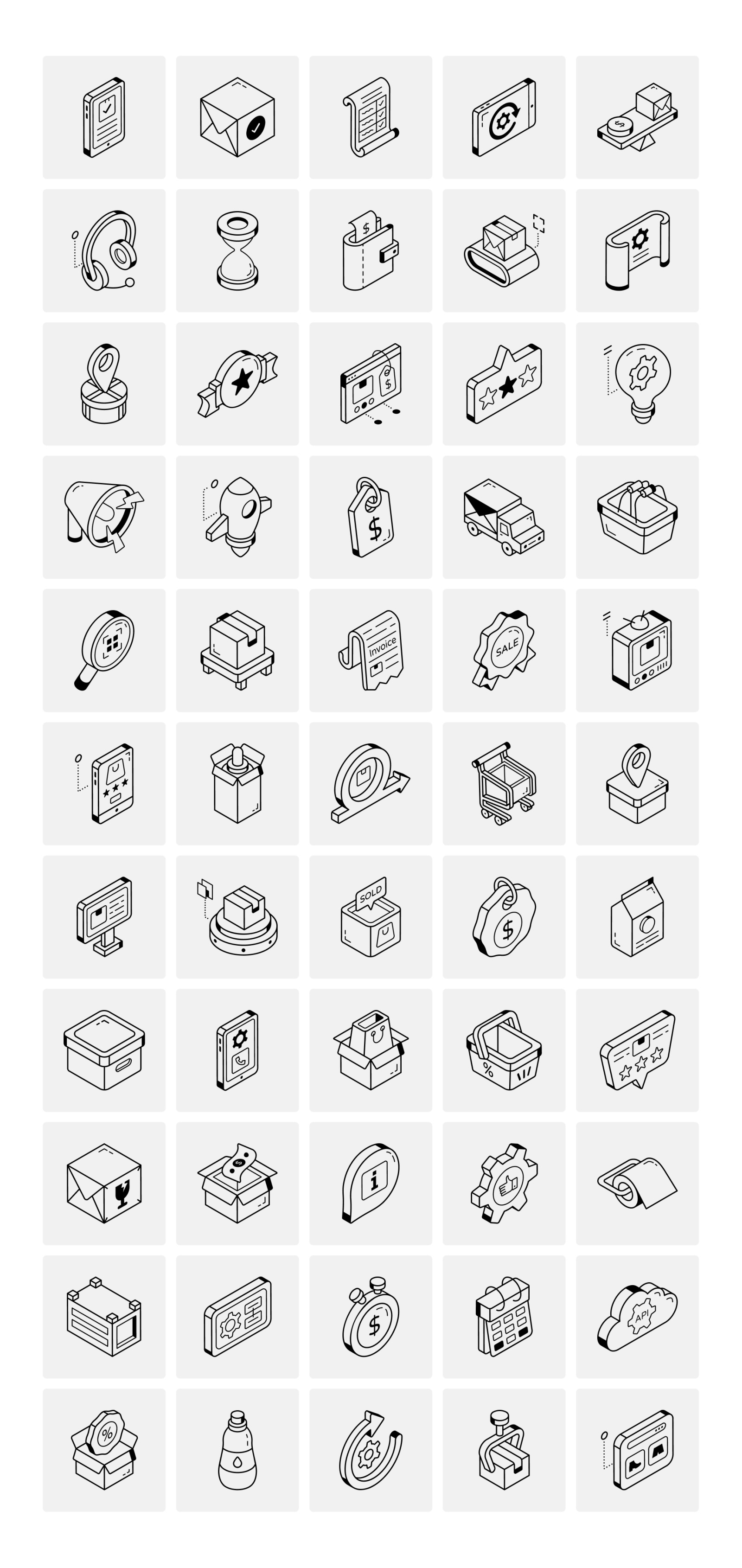 Isometric Product Management Icons