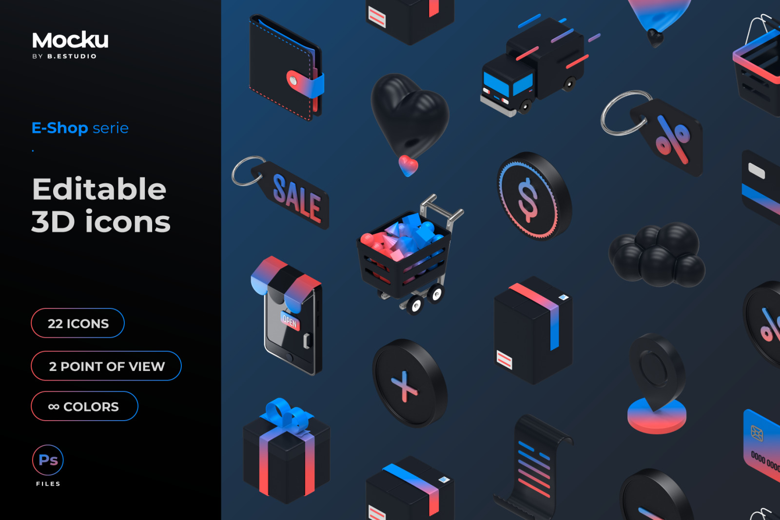 E-Commerce Editable 3D icons