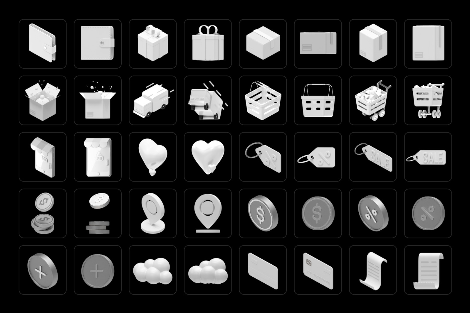E-Commerce Editable 3D icons E-Commerce Editable 3D icons
