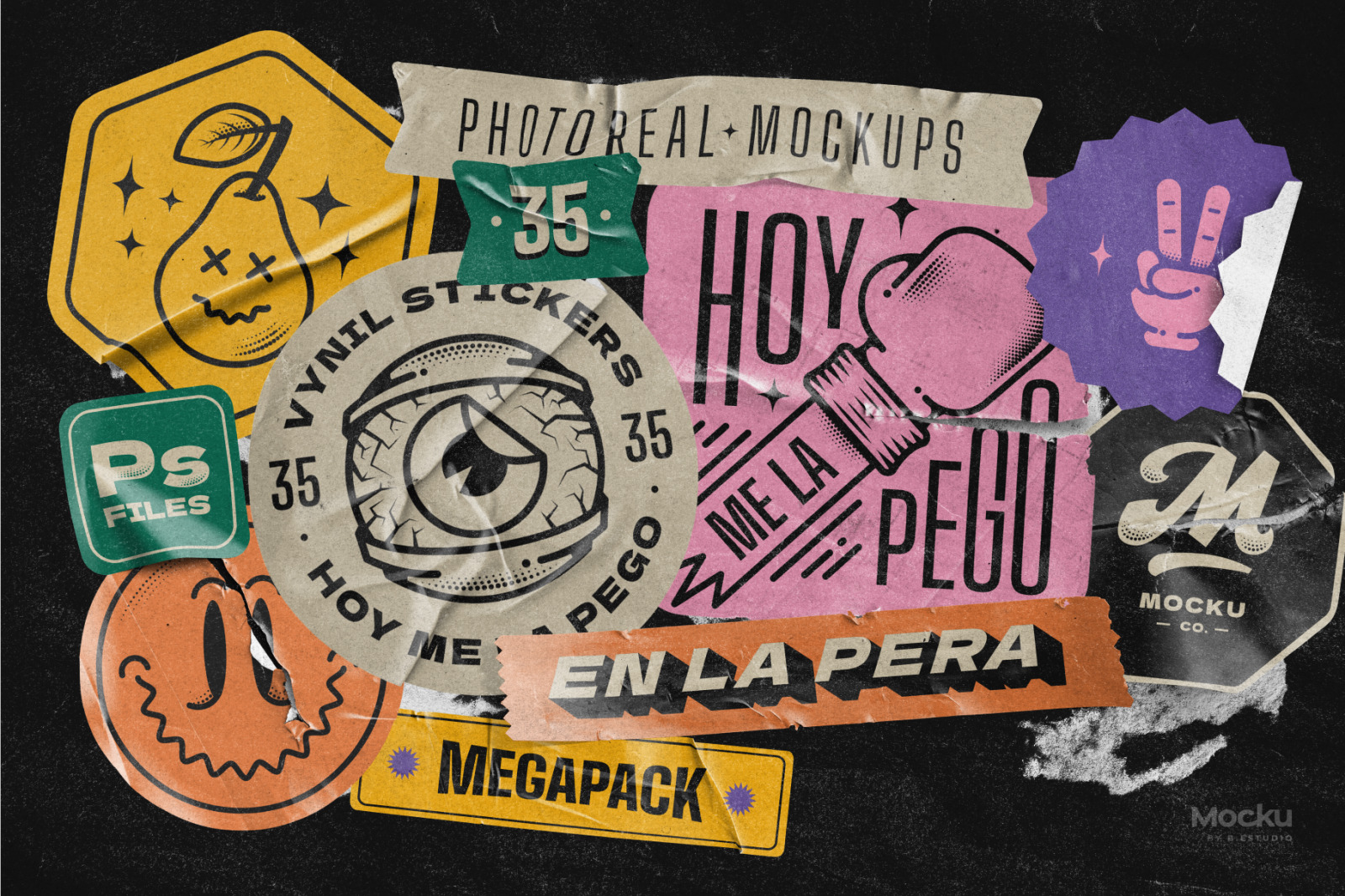 Vinyl stickers Mockups Vinyl stickers Mockups