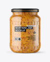 Clear Glass Jar with Wholegrain Mustard Mockup