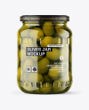 Clear Glass Jar with Olives Mockup