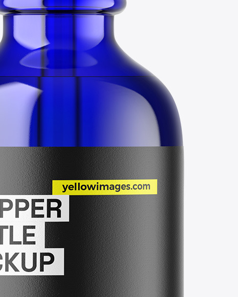 Blue Glass Dropper Bottle Mockup Blue Glass Dropper Bottle Mockup