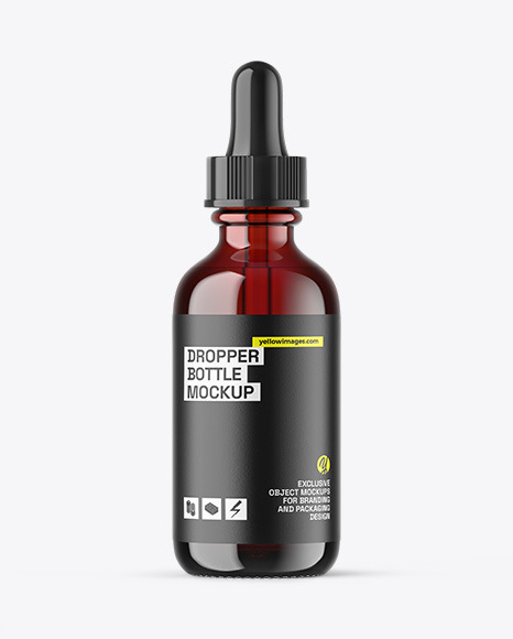 Dark Amber Glass Dropper Bottle Mockup - Glass+dropper+bottle+mockup+/+amber+-+Smarty+Mockups