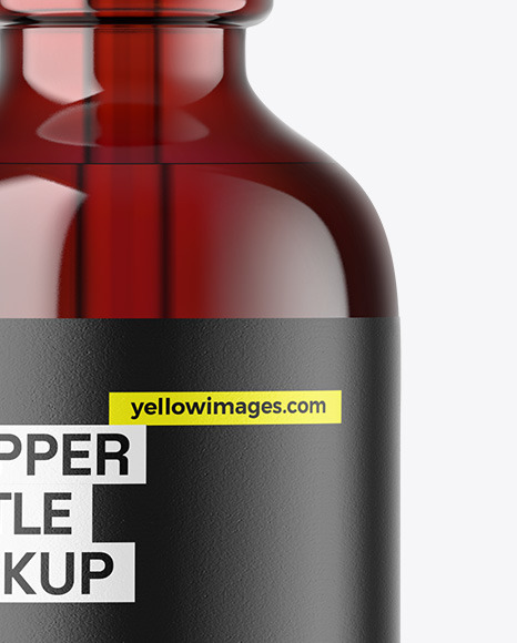 Dark Amber Glass Dropper Bottle Mockup Dark Amber Glass Dropper Bottle Mockup