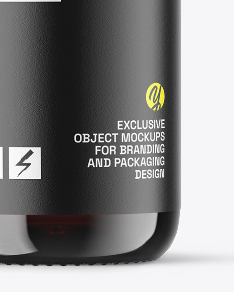 Dark Amber Glass Dropper Bottle Mockup Dark Amber Glass Dropper Bottle Mockup