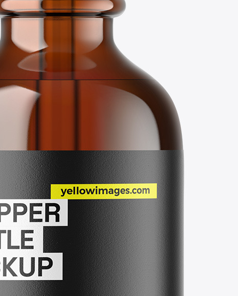 Amber Glass Dropper Bottle Mockup