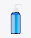 Blue Plastic Bottle w/ Pump Mockup Blue Plastic Bottle w/ Pump Mockup