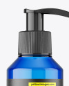 Blue Plastic Bottle w/ Pump Mockup Blue Plastic Bottle w/ Pump Mockup