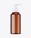 Amber Plastic Bottle w/ Pump Mockup Amber Plastic Bottle w/ Pump Mockup