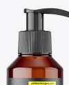 Amber Plastic Bottle w/ Pump Mockup Amber Plastic Bottle w/ Pump Mockup