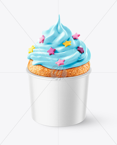 Matte Paper Cup with Cupcake Mockup