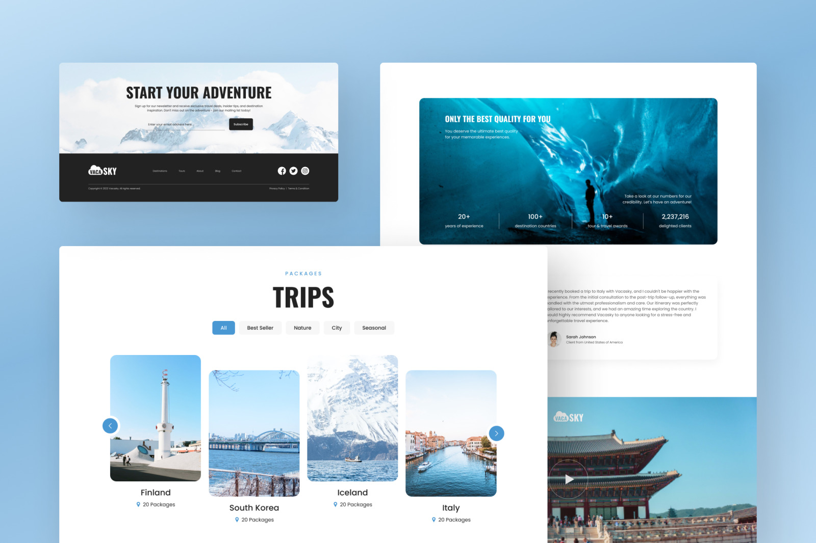 Vacasky – Clean Modern Tour &amp; Travel Agency Website