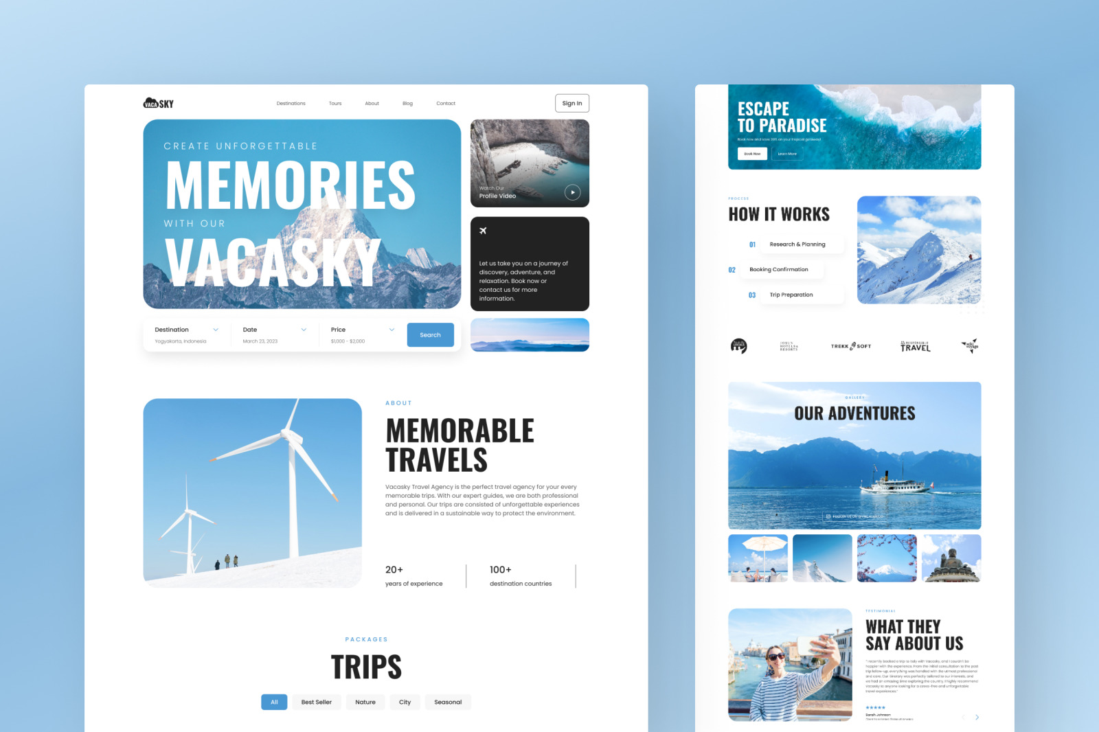 Vacasky – Clean Modern Tour &amp; Travel Agency Website