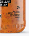 Clear Glass Jar with Sweet Chili Thai Sauce Mockup