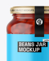 Clear Glass Jar with Beans Mockup