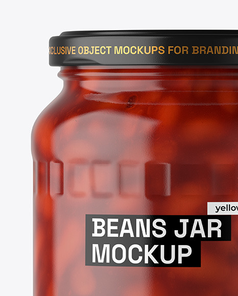 Clear Glass Jar with Beans Mockup