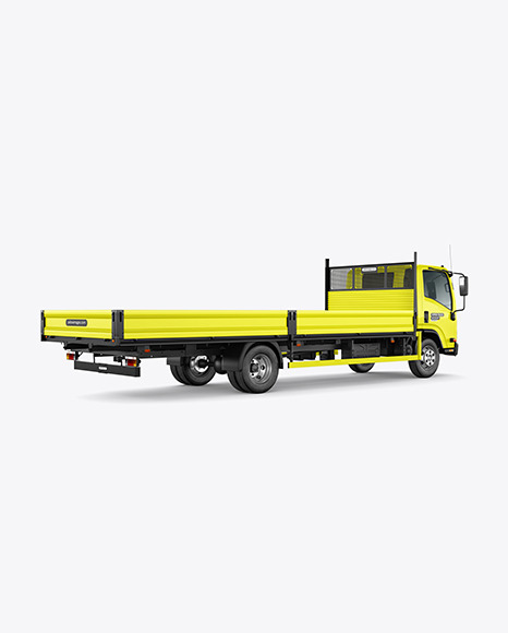 Tipper Truck Mockup - Back Half Side View