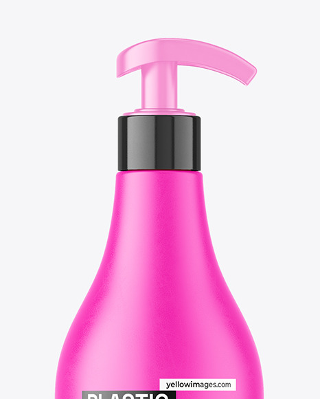 Matte Plastic Bottle w/ Pump Mockup