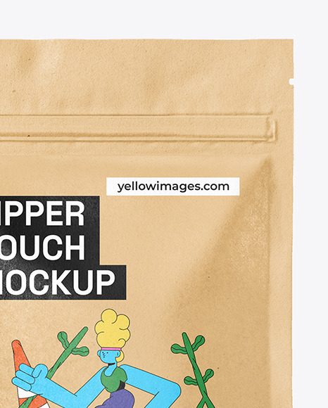 Kraft Pouch with Zipper Mockup