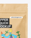 Kraft Pouch with Zipper Mockup