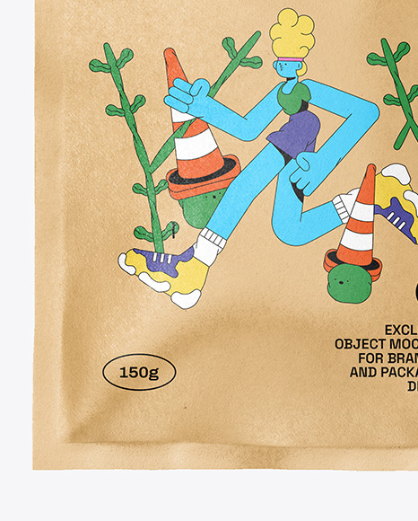 Kraft Pouch with Zipper Mockup