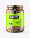 Clear Glass Jar with Mushrooms Mockup