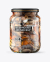 Clear Glass Jar with Mushrooms Mockup