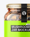 Clear Glass Jar with Mushrooms Mockup