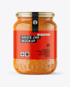 Clear Glass Jar with Chipotle Sauce Mockup