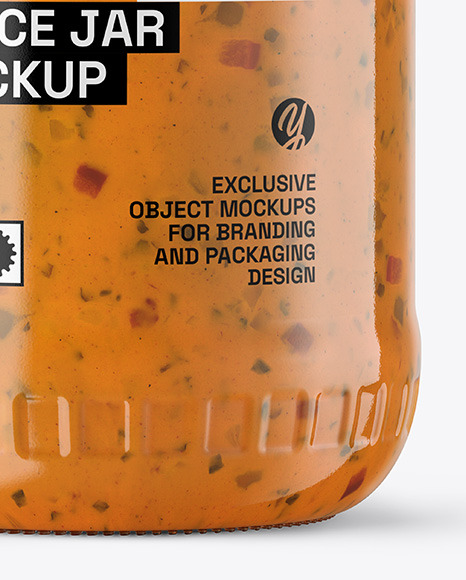 Clear Glass Jar with Chipotle Sauce Mockup - Free Download Images High