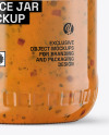 Clear Glass Jar with Chipotle Sauce Mockup