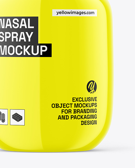 Glossy Nasal Spray Bottle Mockup