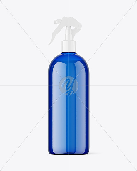 Blue Plastic Trigger Spray Bottle Mockup