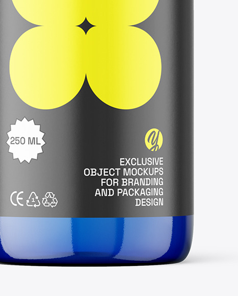 Blue Plastic Trigger Spray Bottle Mockup