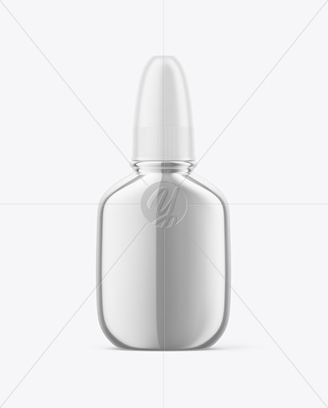 Glossy Metallic Nasal Spray Bottle Mockup