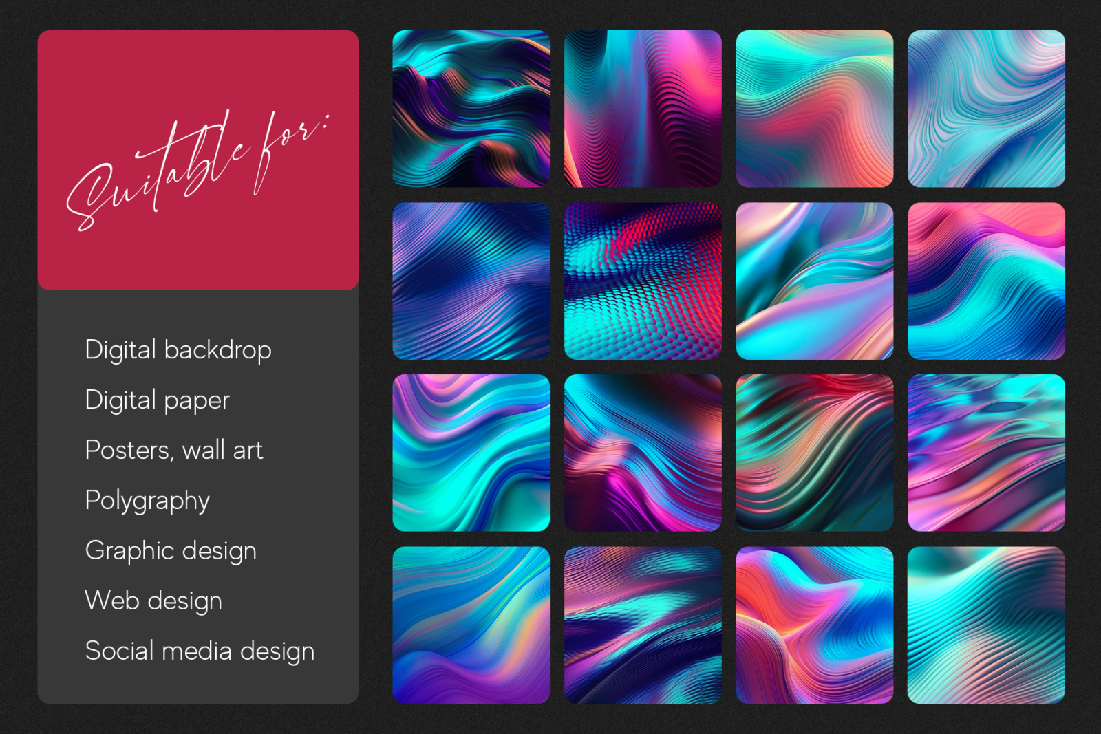 Abstract Holographic Waves Texture Pack Abstract Holographic Waves Texture Pack