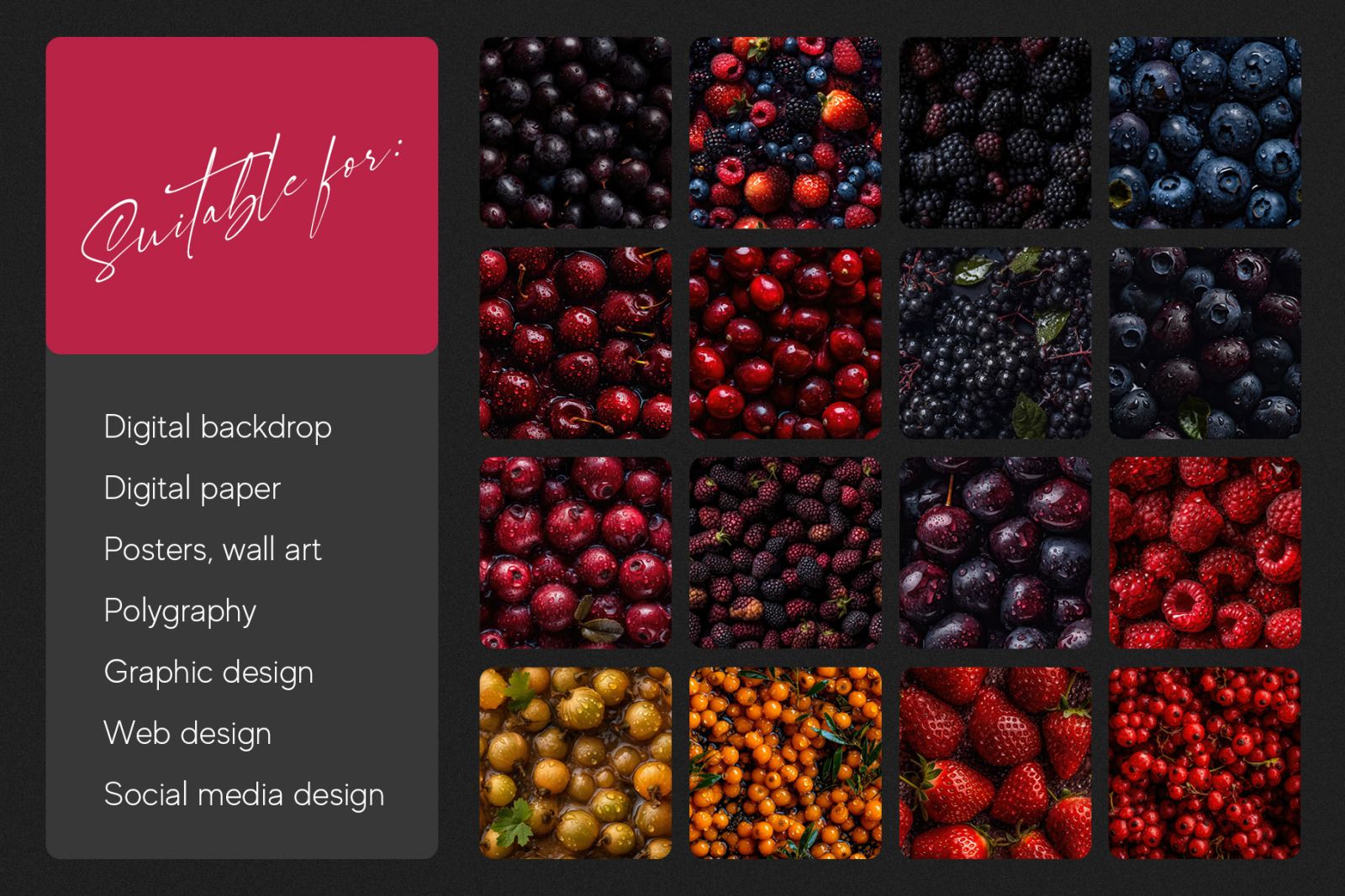 Seamless Fresh Berries Texture Pack