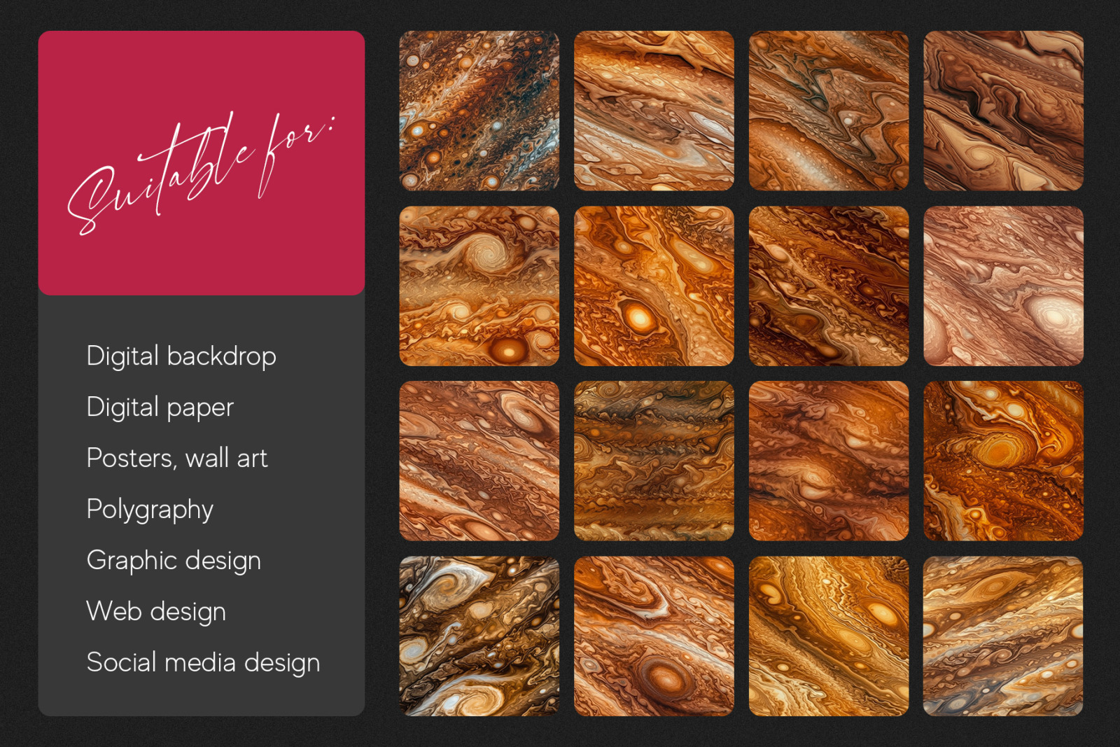 Seamless Jupiter Surface Texture Pack