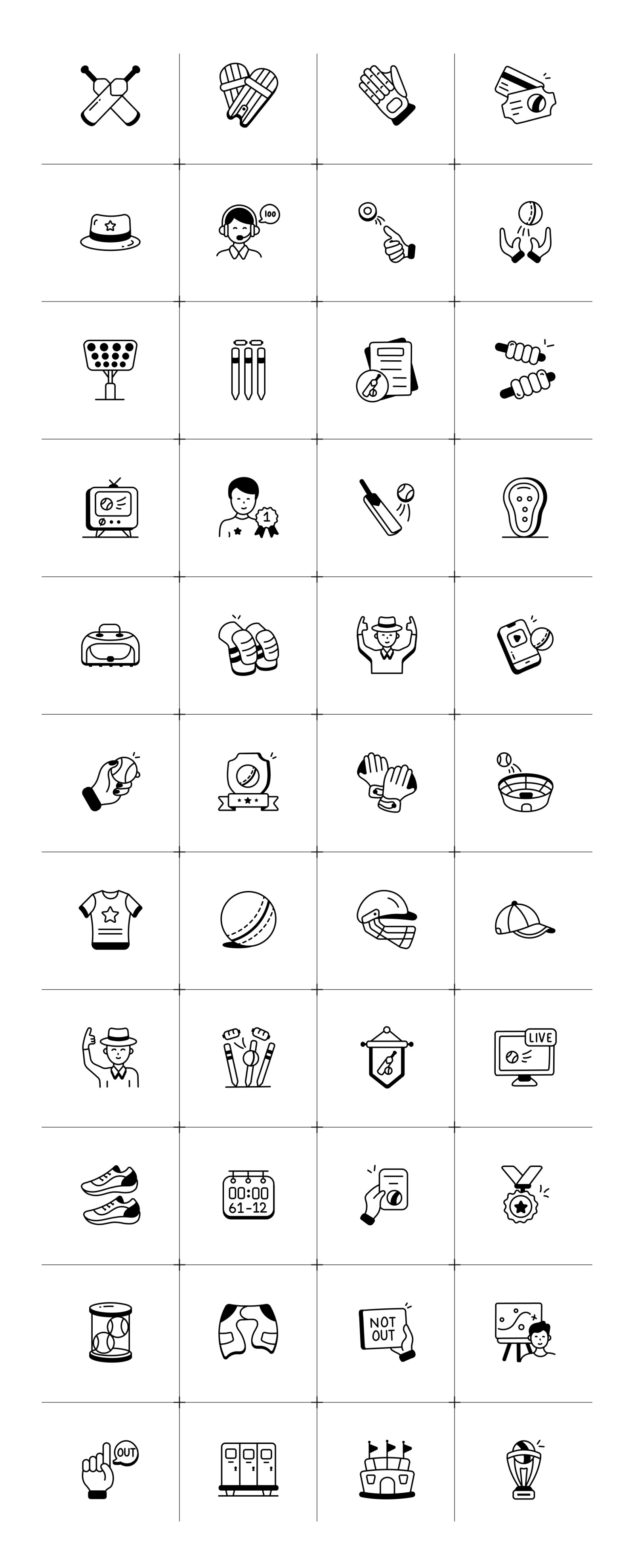 Animated Cricket Doodle Set Animated Cricket Doodle Set