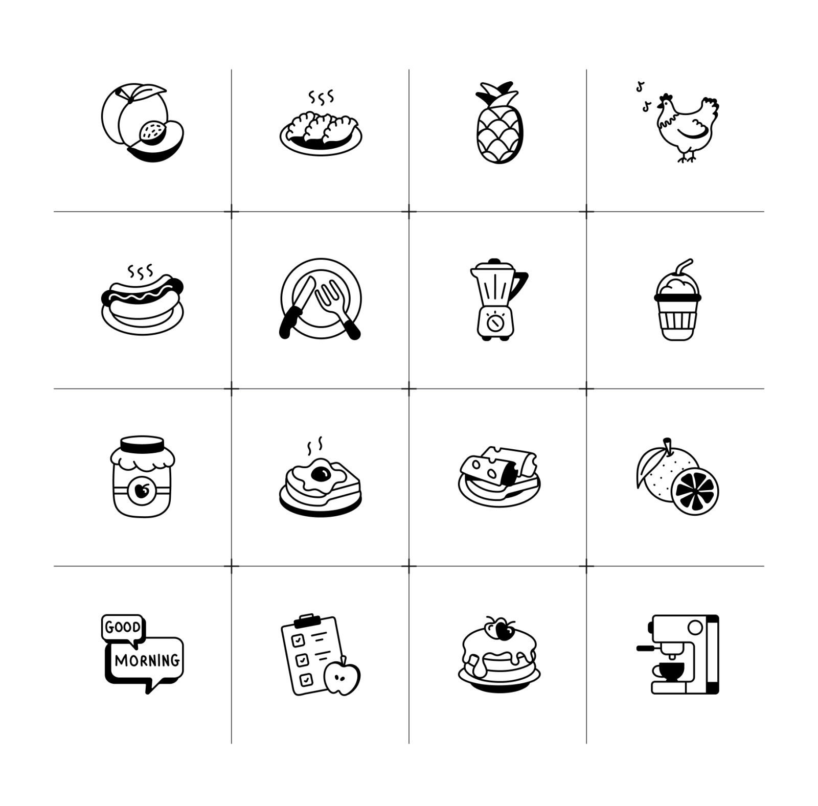 Good Morning and Breakfast Icons