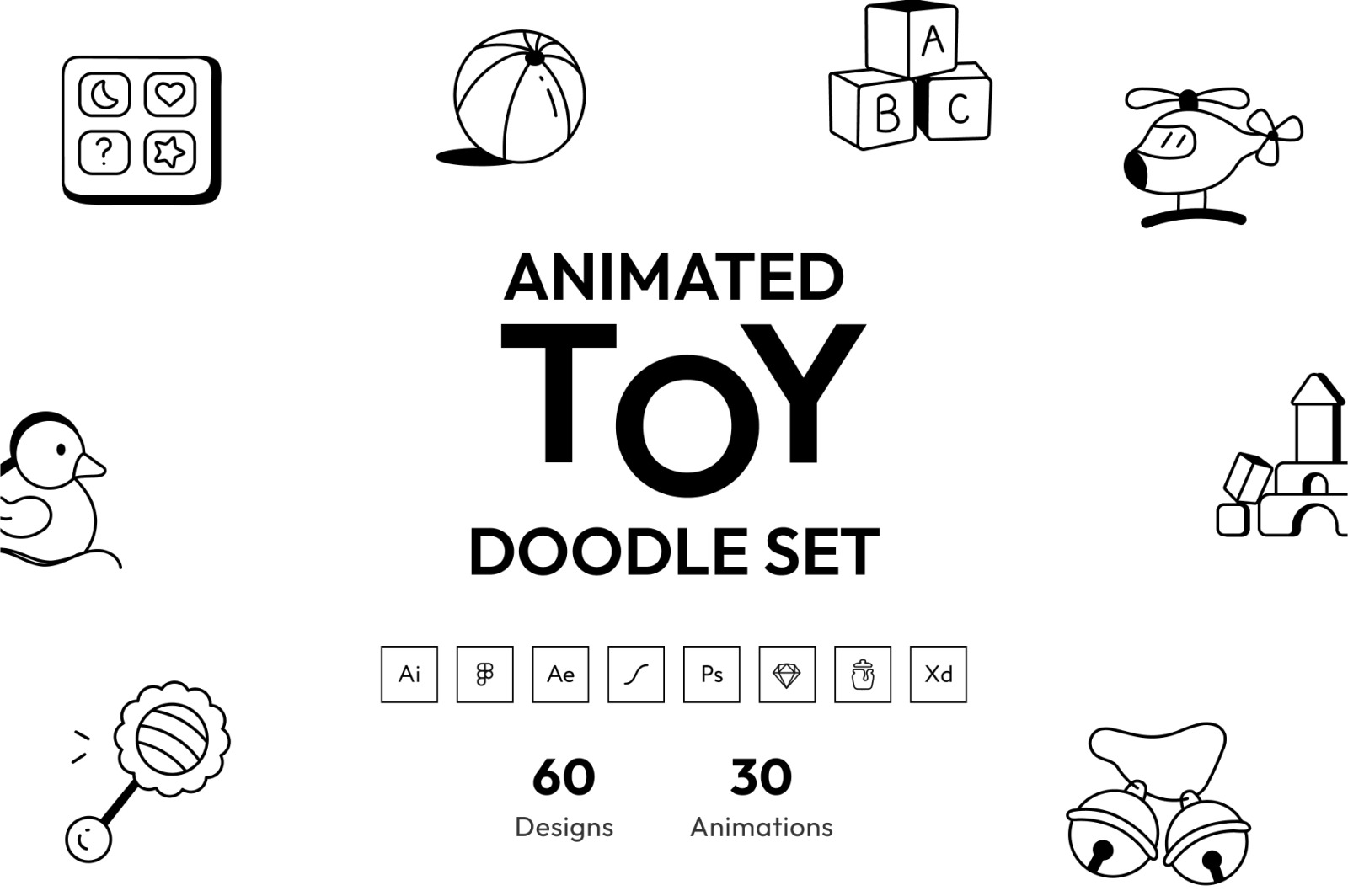 Animated Toy Doodle Set