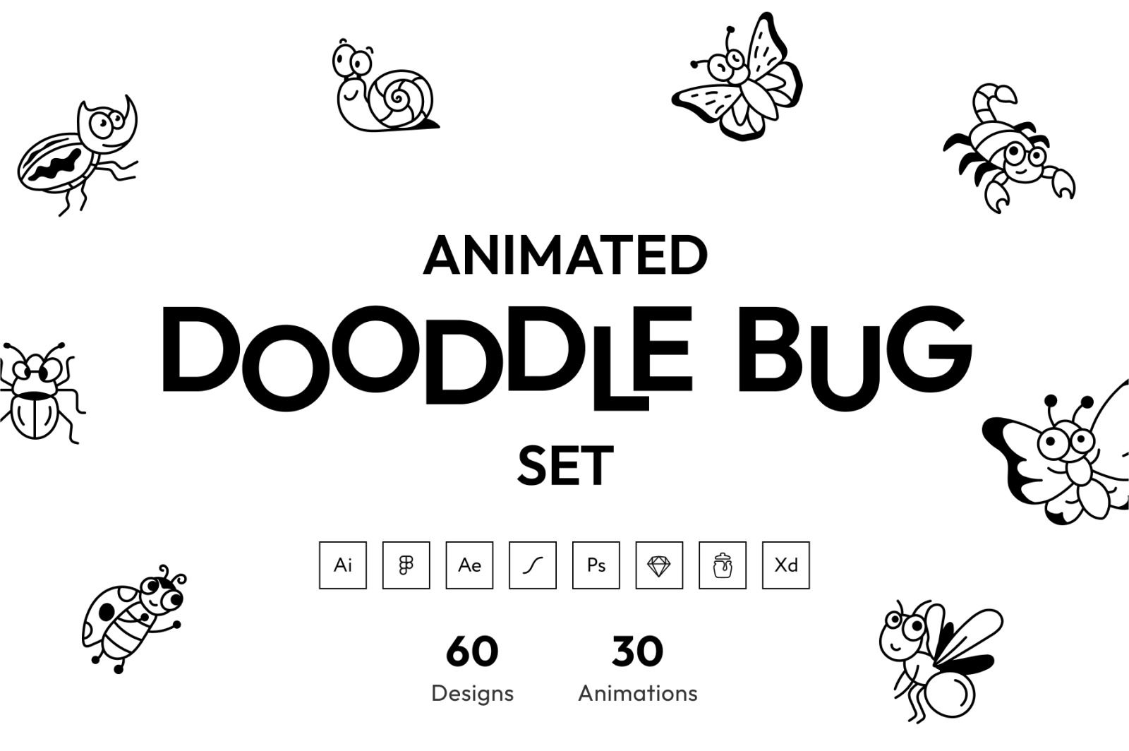 Animated Doodle Bug Set