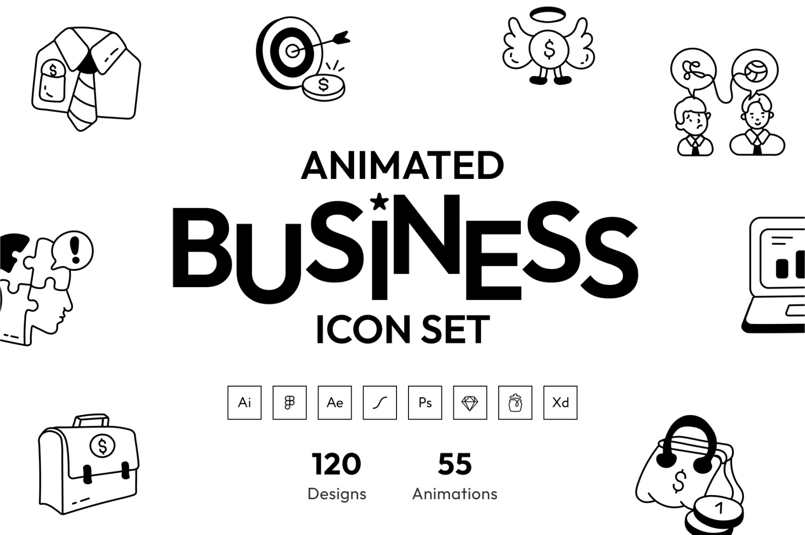 Animated Business Icon Set Animated Business Icon Set