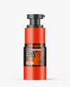 Amber Cosmetic Bottle with Pump Mockup Amber Cosmetic Bottle with Pump Mockup