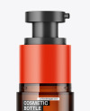 Amber Cosmetic Bottle with Pump Mockup Amber Cosmetic Bottle with Pump Mockup