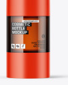 Amber Cosmetic Bottle with Pump Mockup Amber Cosmetic Bottle with Pump Mockup