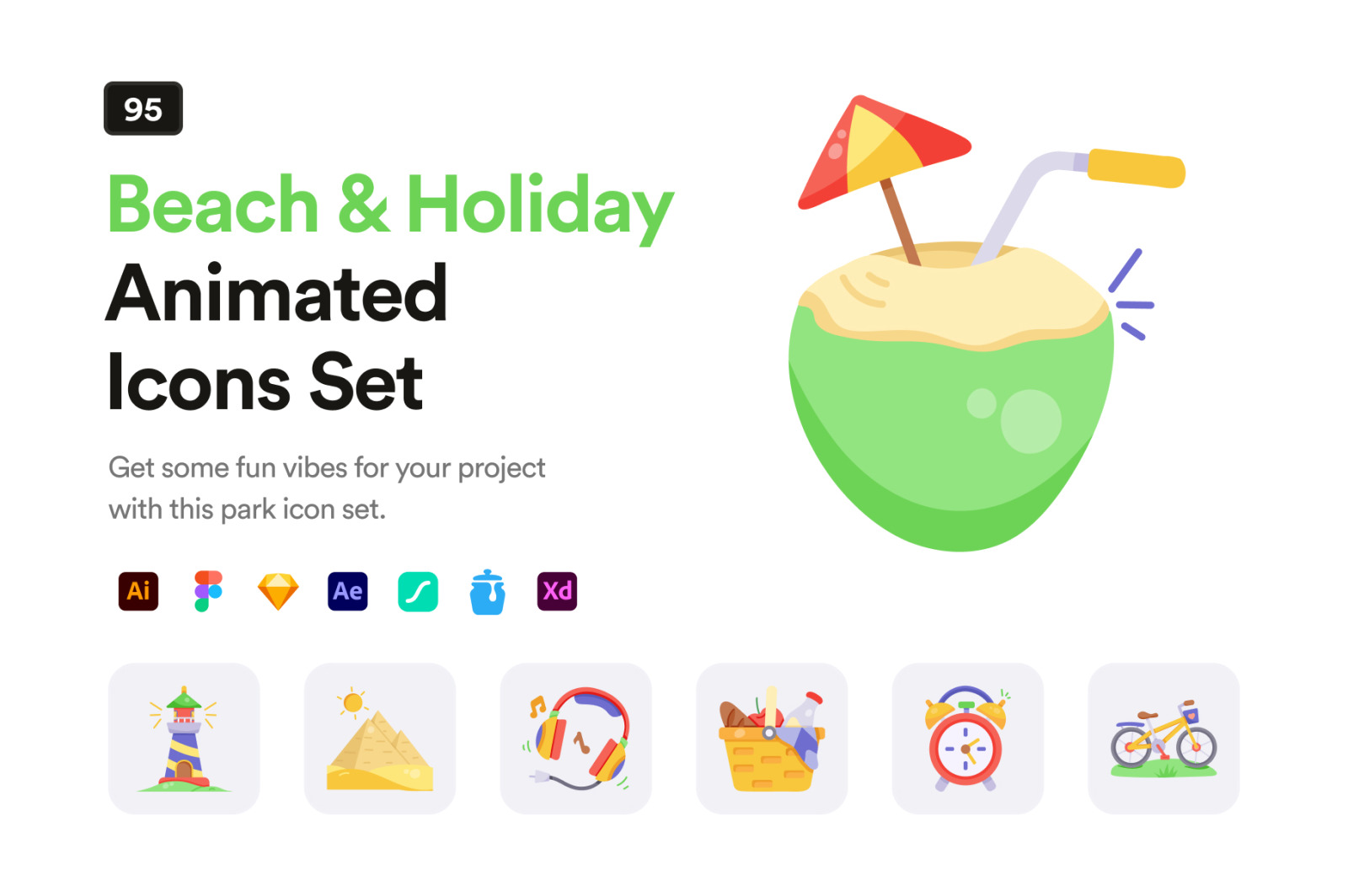 Animated Beach and Holiday Icons