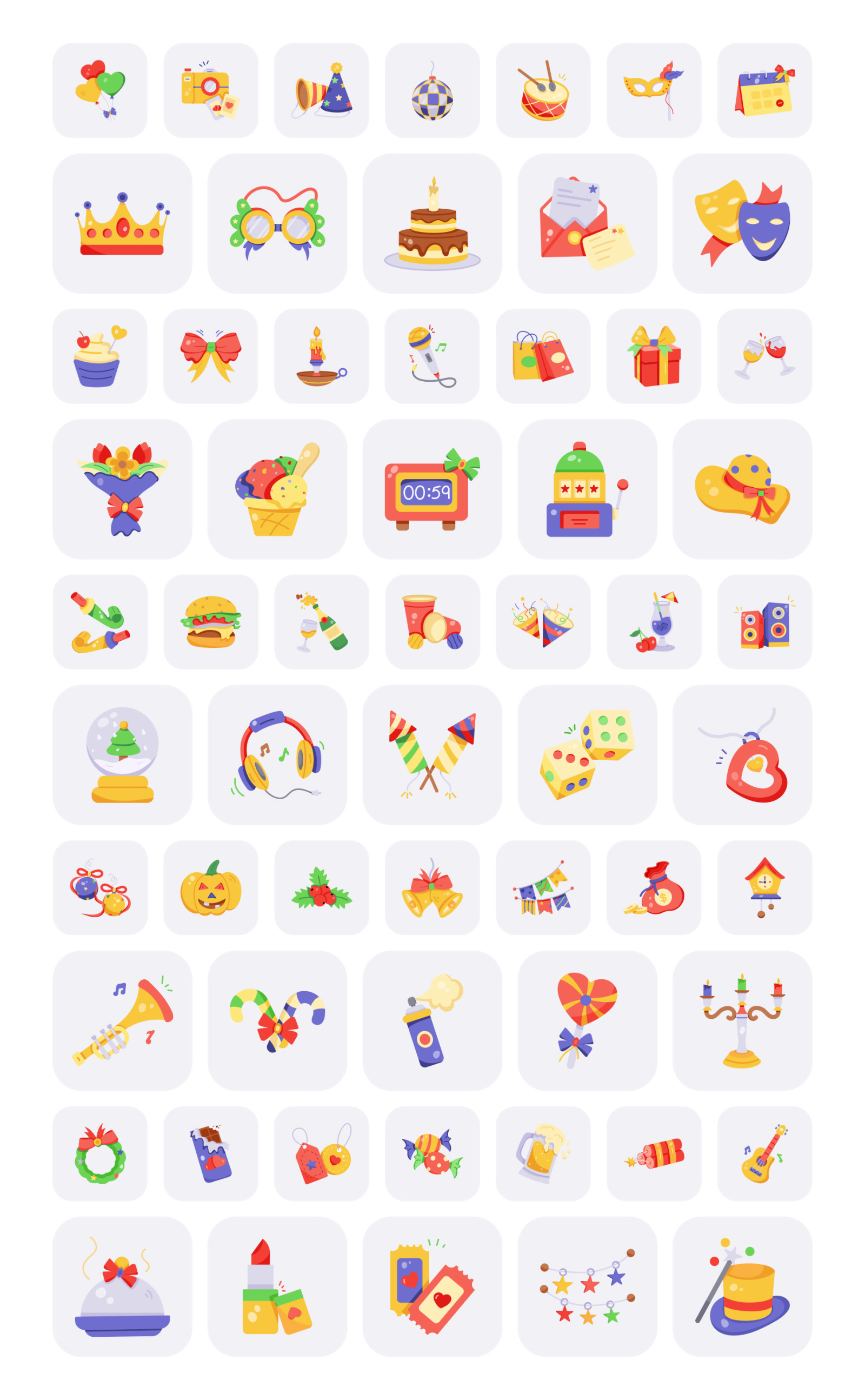 Animated Party and Celebration Icons