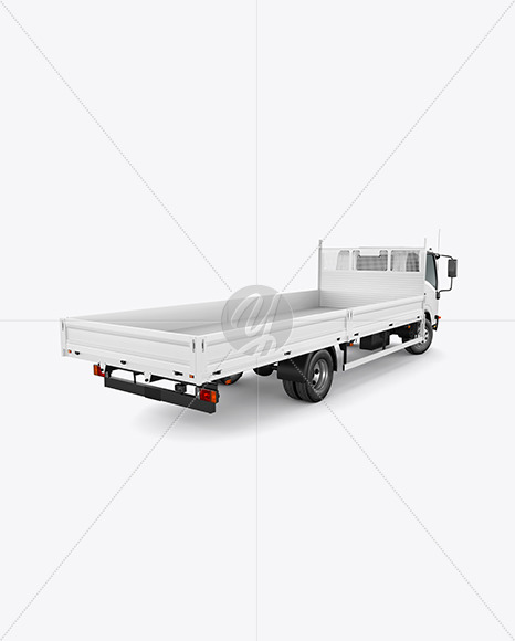 Tipper Truck Mockup - Back Half Side View